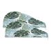 Tropical Leaves Dry Hair Cap 2 Piece Quick Drying Towel Set with Button Headband Super Absorbent Soft & Comfortable