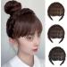 Bangs Hair Clip Front Hair Bangs Wig Fringe Hair Extensions Synthetic Fake Neat Bangs Wigs with Double Row Braids Headband Hair Accessories for Women Girls Bangs Clip in Hair (Color : Brown black) - Buy Online on GoSupps.com