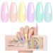 Lemecima 6 Pcs Macaron Summer Gel Nail Polish Set - Pastel Candy Shellac Nail Polish - Nail Salon Gifts for Women - DIY Nail Art at Home Sweet Macarons