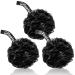 Paalor Loofah-Pack of 3 Black Loofah men with Double Knotted Core and Hanging Ribbon-Shower Sponge Mesh Loofa Creates a Rich Lather for Gentle Cleansing Exfoliating