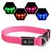 PCEOTLLAR Dog collar luminous band light neck tape dog Charging flashing reflecting LED dog collar light adjustable for large medium-sized small dogs Rosa-Xs XS (25-32cm 2cm) pink