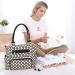 SONARIN 7pcs Multifunction Nappy Changing Bag Set - Black & White | Mummy Tote Bag with Bottle Bag, Changing Mat, Stroller Straps - Travel Diaper Bag - Buy Online on GoSupps.com