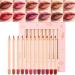 G n rique Lip Pencil Set | Long-Lasting Lip Pencil in 12 Colors Nourishing Lipstick for Women Lovers Girlfriends Mothers Aunts Makeup Lovers and More