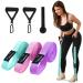 Marioota long fabric fitness straps 3 different resistance tapes set carrying bags with handles & door anchors resistance bands for men/women long fitness straps blue - pink - purple