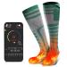 YAHAVA Electric Heated Socks for Men Women 5000mAh Rechargeable Battery Heated Socks Large Green-L