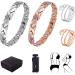 Magnetic Therapy Bracelet Set for Unisex - 2PCs Lymph Detox & Drainage Rings with Adjustable 1PCs | Gift Box Included - Buy Online on GoSupps.com