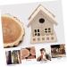 Exceart Unpainted Wooden Birdhouse Set - 3 Decorative Bird Cages (14x13cm) | Bulk Bird Nest Accessories for Garden - Buy Online on GoSupps.com