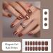 Semi Cured Gel Nail Strips 16 Pieces Gel Nail Polish Stickers Solid Color Full Nail Wraps Soft Self Adhesive Natural French Tip Manicure Kit with 2 Prep Pads Nail File & Wooden Stick - Brown - Buy Online on GoSupps.com