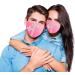 Comfortable Windproof mask Cute Sweet Heart Shapes On Blurry Background Romantic Love Valentines Day Printed Facial decorations for adult - Buy Online on GoSupps.com