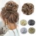 Silk-Co hair part with rubber band dutt with hair wavy soft bun hair part with rubber band 55 g lured hair thickening hair extensions messy bun updos light brown & ashblond curved 55 g light brown & ashblond