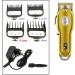 Professional Cordless Hair Clipper - Full Metal Electric Hairdresser Clipper with LCD - Gold & Silver - Buy Online on GoSupps.com