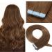 SEGO TAPE in Extensions Hair extension glue remy real hair 20 Tressen hair part remy hair with 10pcs free tapes -50g light brown#6 22 "(56cm) -50g