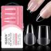 Ysuvin nail tips 240 pieces fake nails transparent 12 sizes short square and medium almond artificial nail tips nails nails tips for nailing technicians beginners manicure salons medium almond+ short square-240pcs