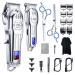 Hair Clippers Professional Cordless for Men, Barber Clippers for Hair Cutting Kit, Wireless LCD Display Hair Trimmers Set, Rechargeable Haircut Machine for Family
