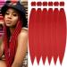 YDDM PRE Stretched Braiding Hair Extensions 26 inch 6packs Extensions Kunsthaar Braids red hair extension Art hair for braid extension for braids jumbo braids hair (26 inch red#) 66cm-26 inch (6 Pack) Red#