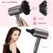 2000W Professional Hair Dryer with Diffuser | Ionic Blow Dryer for Fast Drying | 2 Speed 3 Heat Settings | Cool Shot Button | Travel Hairdryer - Gray Pink - Buy Online on GoSupps.com