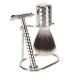 Shaving Set for Men Double Edge Safety Razor with Alloy Handle Hair Wet Shaving Brush and Shaving Stand Set (without blade)