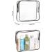 Travel-friendly 3-Piece Clear Makeup Bags Set - TSA Approved, Waterproof, Transparent PVC - Black - Buy Online on GoSupps.com