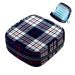 Storage bags for women's bandages blue and white checkered portable menstrual pad panty liner tampons women's bandages storage holder for women school office multi -colored 01