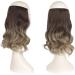 FESHFEN Invisible Wire Crown Hair Extension- 14 inch Curly Wavy Ombre Medium/Light Ash Brown Synthetic Hairpiece for Women - Buy Online on GoSupps.com