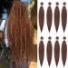 Leeven 26 Inch EZ Braids 8 Packs Pre Stretched Braiding Hair Extensions Medium Auburn Yaki Braiding Hair for Box Braids Light Copper Crochet Braiding Hair Extensions /26 Inch 30# 26 Inch (Pack of 8) 30