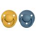 Buy BIBSE de Lux BPA-Free Cherry Shape Pacifier 2-Pack | Natural Rubber & Latex | Made in Denmark | 0-6 Months | Mustard & Petrol - Buy Online on GoSupps.com