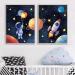 Buy Mwoot 3-Piece Children's Room Decoration Posters | 30x40cm Space Murals for Baby & Young Bedrooms | Canvas Wall Art Without Frame - Room Decor Accessories - Buy Online on GoSupps.com