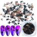 Nail Art Sequins Halloween Nail Glitter Decals Day of the Dead DIY Manicure Decor Black - Buy Online on GoSupps.com