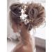 Vakkery Flower Bridal Wedding Hair Vine Pearl Hair Accessories Bridal Headband Headpiece for Women and Girls (Rose Gold)