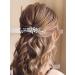 Catery Crystal Bride Wedding Hair Comb | Silver Bridal Hair Piece with Pearl Clips for Women & Girls - Buy Online on GoSupps.com