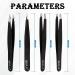 Professional Eyebrow Tweezers for Facial Hair Women & Men Stainless Steel Angled Straight Slanted and Pointed Tip Precision Tweezers for Ingrown Hair Tweezers Eyebrow Plucking Tweezers (4 Black) 4 Black - Buy Online on GoSupps.com