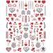 9 Sheets Valentines Day Nail Art Stickers Decals Self-Adhesive Love Rose Flowers Red Black Nail Supplies Nail Art Design Decoration Accessories - Buy Online on GoSupps.com