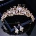 Kamirola Pink Wedding Crown Bridal Tiaras & Earrings Set for Women/Girls - Buy Online on GoSupps.com