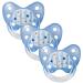 Dentistar Silikon Schnuller 3 Set- Size 2 6-14 months- tooth and jaw-friendly nipple with dental level- BPA-free- made in Germany- stars blue