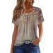 T-shirts for women asymmetrical excerpt summer blouse shortarm flower pattern basic shirt loose shirt blouse festive tops button strip sports shirt light running shirt musselin blouse 3xl khaki