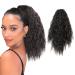 Meiriyfa short black ponytail Extrolation curved ponytail extension clip in on ponytail artificial hair part heat -resistant for daily use 40cm