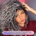 Shop Colorfulpanda Afro Wig Gray - Ombre Silver Gray Synthetic Curly Wigs for Women | Kinky Curly Short Pony Wigs for Everyday & Cosplay - Buy Online on GoSupps.com