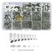 Lollibeads (1000 Pcs) Silver Plated Barrel Leather Cord Ends Cord End Cap 3mm-12mm Lobster Clasp 10mm 12mm 14mm jump ring 5mm-8mm jump ring open tool and Extension Chains Kits Assorted Pack Silver-Assorted-1000pcs