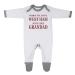 'Born To Love West Ham Just Like Grandad' Baby Boy Girl Sleepsuit Designed and Printed in the UK Using 100% Fine Combed Cotton 3-6 Months White/Grey Trim