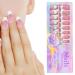 Stick on Full Nails | -Adhesive Trendy False Nails with White French Tips | Products for Wedding Gathering Home Dating Traveling 01
