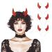 Byhoo Glitter Devil Horns Headbands Halloween Fancy Decoration Cosplay Hairband Red Devil Horns for Women Men Girls and Kids
