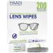 Glasses Cleaner Wipes 200 Individually Wrapped Lens Wipes Multipurpose Suitable for Spectacle Lenses Cameras Binoculars Mirrors Screens Optical and Electronic Devices