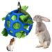 Rabbit Guinea Pig Hanging Hay Feeder Ball Small Animal Feeder Rack Dispenser Food Balls Toy Pet Grass Play Hay Chew Ball Grass Vegetable Hanging Holder for Small Animals Pet Hamster Rabbit (Blue)