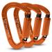 FVW Auto Locking Rock Climbing Carabiner Clips,Professional 25KN (5620 lbs) Heavy Duty Caribeaners for Rappelling Swing Rescue & Gym etc,Large Carabiners,D-Shaped 3pcs-orange