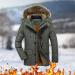 Hanxiulin Oversized Men's Fleece Jacket - Warm Lined Outdoor Coat with Hood - Army Green XXL - Buy Online on GoSupps.com