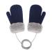 IPENNY Toddler Magic Stretch Mittens Thick Plush Lined Winter Baby Boys Girls Knitted Gloves Warm Fluffy Full Finger Gloves Cold Weather Ski Gloves for 0-6 Y Style H-Navy Blue L*W: 12*7cm for 0-3Y