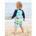 HUAANIUE Baby Girls One Piece Long Sleeve Swimwear UPF 50+ | Boys Bathing Beachwear 3-4 Years D | Sea-life Print - Buy Online on GoSupps.com