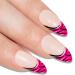 False Nails Bling Art Glitter Pink Stiletto Almond 24 Artificial Nails Long Tips with Glue