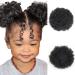 Afeels Afro Puff Drawstring Ponytail Hair Accessories Cheveux Afro Puff Soft Fried Head Elastic Hair Rope Synthetic Buns for Black Women 4inch(2pack) Black