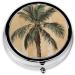 Tropical Palm Tree Mini Round Pill Box | 3 Compartment Travel Pill Organizer | Portable Medicine Case for Home & Office - Buy Online on GoSupps.com